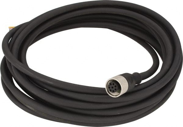 Telemecanique Sensors - 2 Amp, M12 8 Pin Female Straight Cordset Sensor and Receptacle - 250 VAC, 300 VDC, 5m Cable Length, IP67 Ingress Rating - Exact Tooling