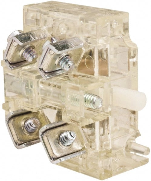Schneider Electric - NO/NC, 10 Amp, Electrical Switch Contact Block - 600 Volt, Screw and Solder Terminal, 30mm Hole - Exact Tooling