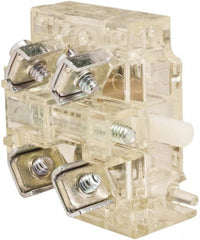 Schneider Electric - NO/NC, 10 Amp, Electrical Switch Contact Block - 600 Volt, Screw and Solder Terminal, 30mm Hole - Exact Tooling