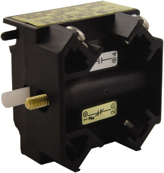 Schneider Electric - NO/NC, Multiple Amp Levels, Electrical Switch Contact Block - 125 VDC at 0.55 Amp and 240 VAC at 3 Amp, Screw Terminal, For Use with Harmony 9001K - Exact Tooling