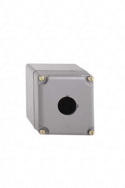 Schneider Electric - 1 Hole, 30mm Hole Diameter, Aluminum Pushbutton Switch Enclosure - 1, 3, 4, 6, 12, 13 NEMA Rated - Exact Tooling