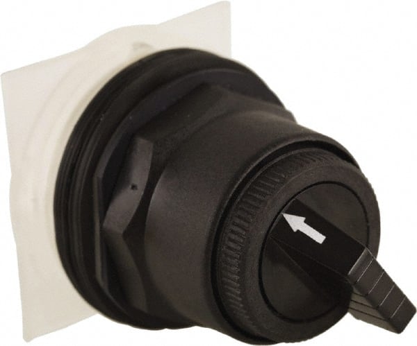 Schneider Electric - 30mm Mount Hole, 2 Position, Knob and Pushbutton Operated, Selector Switch Only - Black, Maintained (MA), without Contact Blocks, Anticorrosive, Weatherproof, Dust and Oil Resistant - Exact Tooling