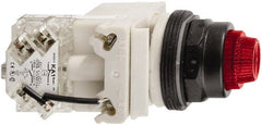 Schneider Electric - 120 V Red Lens LED Press-to-Test Indicating Light - Octagonal Lens, Screw Clamp Connector, Vibration Resistant - Exact Tooling