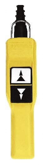Schneider Electric - 2 Operator, Pushbutton Pendant Control Station - Up-Down Arrows (Legend), Momentary Switch, 2NO/2NC Contact - Exact Tooling