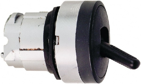 Schneider Electric - 22mm Mount Hole, 2 Position, Toggle Operated, Selector Switch - Black, Momentary (MO), Nonilluminated, Shock, Vibration and Water Resistant - Exact Tooling