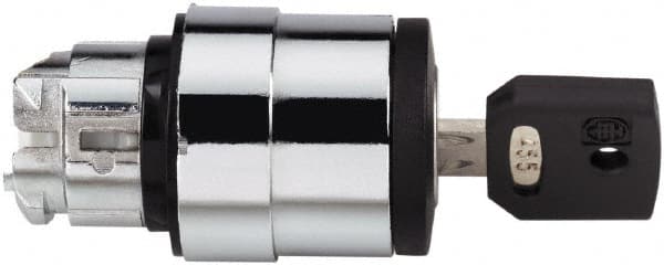 Schneider Electric - 22mm Mount Hole, 3 Position, Key Operated, Selector Switch - Black, Momentary (MO), Nonilluminated, Shock, Vibration and Water Resistant - Exact Tooling