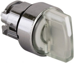 Schneider Electric - 22mm Mount Hole, 3 Position, Handle Operated, Selector Switch - White, Momentary (MO), Illuminated, Shock, Vibration and Water Resistant - Exact Tooling