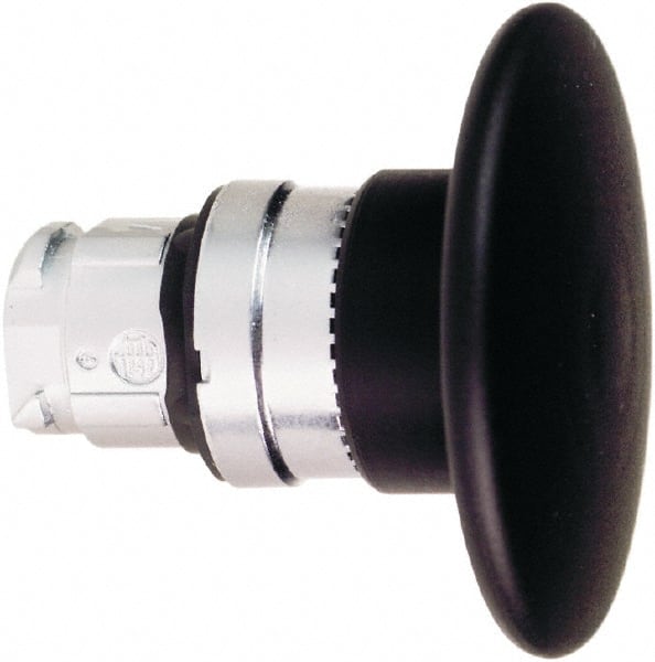 Schneider Electric - 22mm Mount Hole, Extended Mushroom Head, Pushbutton Switch Only - Round, Black Pushbutton, Nonilluminated, Momentary (MO) - Exact Tooling