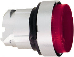 Schneider Electric - 22mm Mount Hole, Extended Straight, Pushbutton Switch Only - Round, Red Pushbutton, Nonilluminated, Momentary (MO) - Exact Tooling