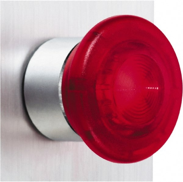 Schneider Electric - 22mm Mount Hole, Extended Mushroom Head, Pushbutton Switch Only - Round, Red Pushbutton, Illuminated, Maintained (MA) - Exact Tooling