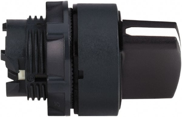 Schneider Electric - 22mm Mount Hole, 3 Position, Handle Operated, Selector Switch Only - Black, Momentary (MO), Nonilluminated, Shock, Vibration and Water Resistant - Exact Tooling