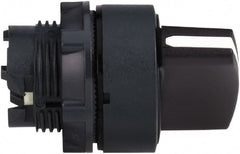 Schneider Electric - 22mm Mount Hole, 3 Position, Handle Operated, Selector Switch Only - Black, Momentary (MO), Nonilluminated, Shock, Vibration and Water Resistant - Exact Tooling