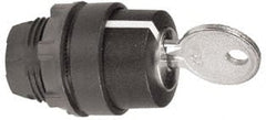 Schneider Electric - 22mm Mount Hole, 3 Position, Key Operated, Selector Switch Only - Black, Maintained (MA), Nonilluminated, Shock, Vibration and Water Resistant - Exact Tooling