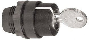 Schneider Electric - 22mm Mount Hole, 2 Position, Key Operated, Selector Switch Only - Black, Momentary (MO), Nonilluminated, Shock, Vibration and Water Resistant - Exact Tooling