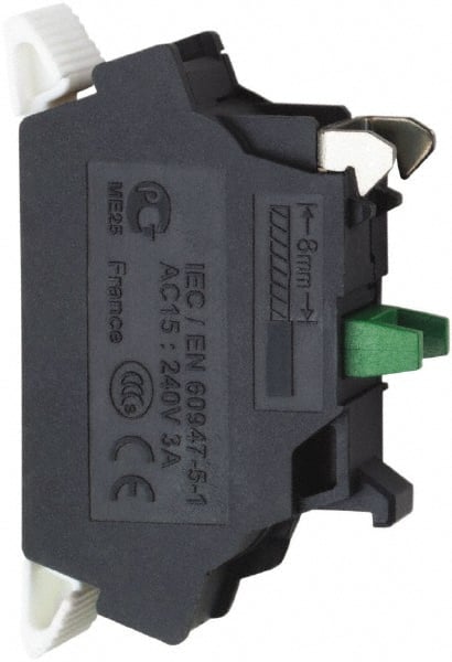 Schneider Electric - NC, Electrical Switch Contact Block - Spring Clamp Terminal - Exact Tooling