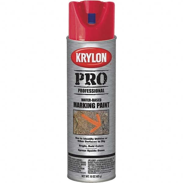 Krylon - 15 fl oz Red Marking Paint - Water Base Formula - Exact Tooling