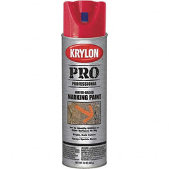 Krylon - 15 fl oz Red Marking Paint - Water Base Formula - Exact Tooling