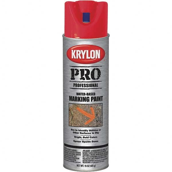 Krylon - 15 fl oz Red Marking Paint - Water Base Formula - Exact Tooling