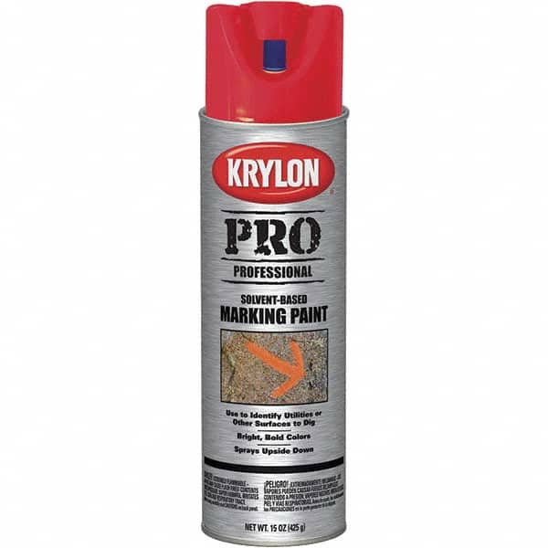 Krylon - 15 fl oz Red Marking Paint - Solvent Base Formula - Exact Tooling