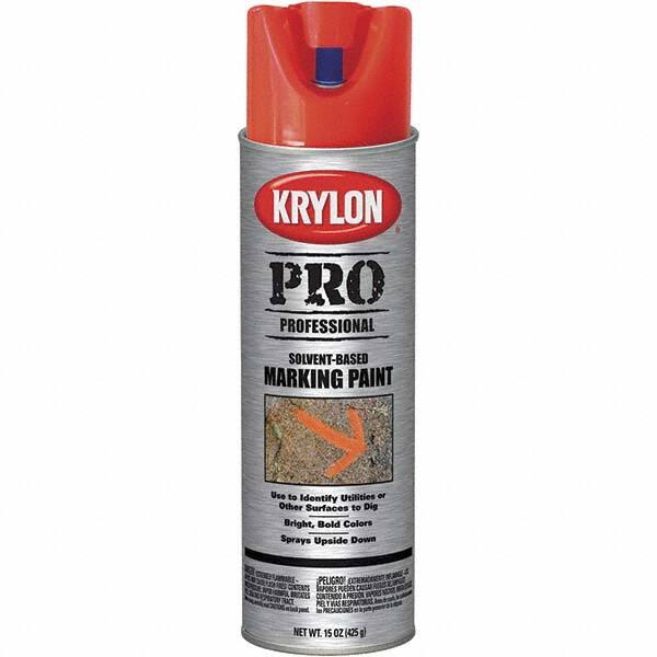 Krylon - 15 fl oz Red/Orange Marking Paint - Solvent Base Formula - Exact Tooling