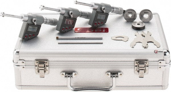 SPI - 0.275 to 0.5", IP65, Carbide Face Chrome Plated Finish, Electronic Inside Micrometer - 0.00005" Resolution, 0.00016" Accuracy, 53.5" Gage Depth - Exact Tooling