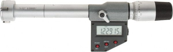 SPI - 1" to 1.2", IP65, Carbide Face Chrome Plated Finish, Electronic Inside Micrometer - 0.00005" Resolution, 0.00016" Accuracy, 90" Gage Depth - Exact Tooling