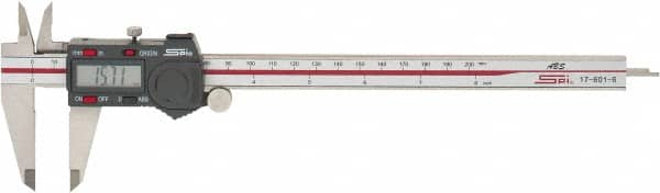 SPI - 0 to 200mm Range, 0.01mm Resolution, Electronic Caliper - Stainless Steel with 50mm Stainless Steel Jaws, 0.0015" Accuracy, Micro USB Output - Exact Tooling
