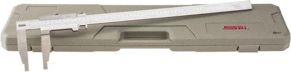 SPI - 0 to 450mm Stainless Steel Vernier Caliper - 0.02mm Graduation, 100mm Jaw Depth, 0.05mm Accuracy, Includes NIST Traceability Certificate - Exact Tooling