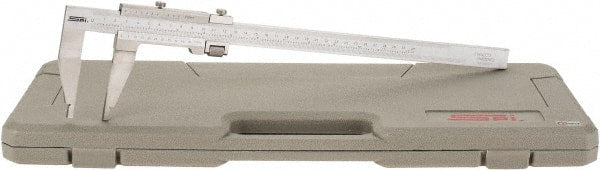 SPI - 0 to 300mm Stainless Steel Vernier Caliper - 0.02mm Graduation, 75mm Jaw Depth, 0.04mm Accuracy, Includes NIST Traceability Certificate - Exact Tooling