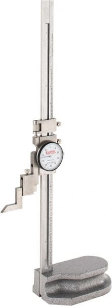 SPI - 12" Stainless Steel Dial Height Gage - 0.001" Graduation, Accurate to 0.0015", Dial Display - Exact Tooling