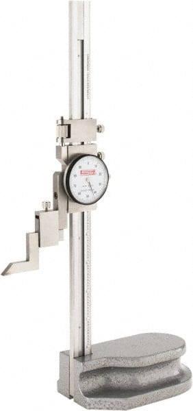 SPI - 8" Stainless Steel Dial Height Gage - 0.001" Graduation, Accurate to 0.001", Dial Display - Exact Tooling