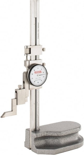 SPI - 6" Stainless Steel Dial Height Gage - 0.001" Graduation, Accurate to 0.001", Dial Display - Exact Tooling