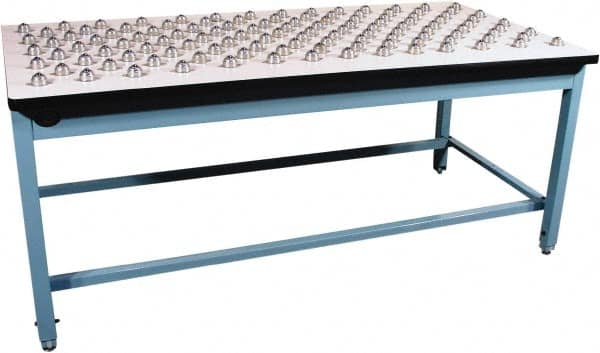 Proline - 72 Wide x 30" Deep x 30" High, Plastic Laminate Workbench - T-Molded Edge, Fixed Legs, Blue - Exact Tooling