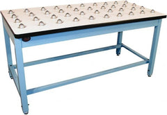 Proline - 60 Wide x 30" Deep x 30" High, Plastic Laminate Workbench - T-Molded Edge, Fixed Legs, Blue - Exact Tooling