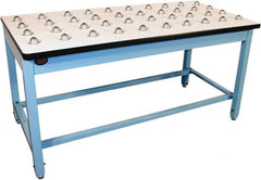 Proline - 72 Wide x 36" Deep x 30" High, Plastic Laminate Workbench - T-Molded Edge, Fixed Legs, Blue - Exact Tooling