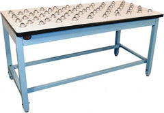 Proline - 60 Wide x 30" Deep x 30" High, Plastic Laminate Workbench - T-Molded Edge, Fixed Legs, Blue - Exact Tooling