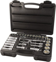 Paramount - 31 Piece 3/8" Drive Chrome Finish Socket Set - 12 Points, 1/4" to 1" Range, Inch Measurement Standard - Exact Tooling