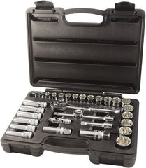 Paramount - 31 Piece 3/8" Drive Chrome Finish Socket Set - 12 Points, 6mm to 24mm Range, Metric Measurement Standard - Exact Tooling