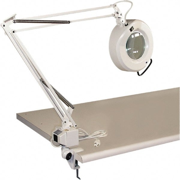 Proline - 45" Arm, Spring Suspension, Bracket Mount, Fluorescent, White, Magnifying Task Light - 22 Watts, 3 Diopter Magnification - Exact Tooling