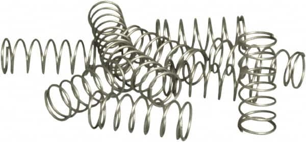 Acorn Engineering - 1/4" OD, 0.02" Wire, 0.65" Free Length, Compression Spring - 2.6 Lb Spring Rating, Stainless Steel - Exact Tooling