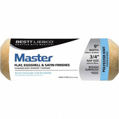 Bestt-Liebco - 3/4" Nap, 9" Wide Paint Roller Cover - Smooth Texture, Polyester - Exact Tooling
