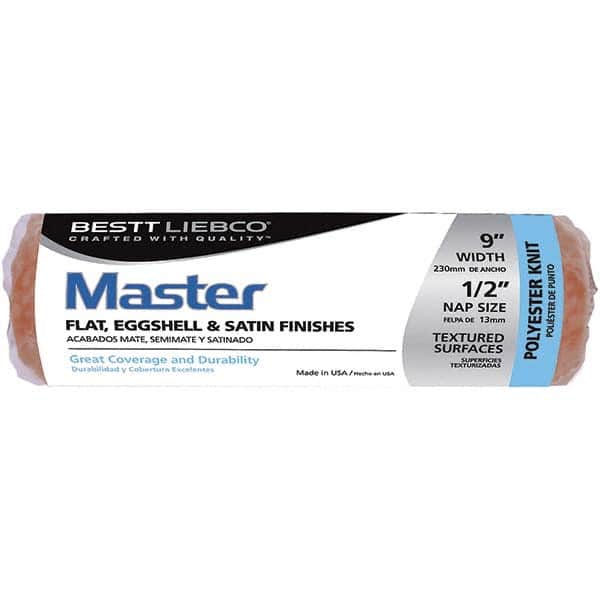 Bestt-Liebco - 1/2" Nap, 9" Wide Paint Roller Cover - Smooth Texture, Polyester - Exact Tooling