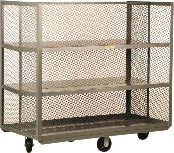 Little Giant - 1,600 Lb Capacity, 6 Shelf, Steel Pick-Pack Truck - 60" Long x 28" Wide x 56" High, 6" Diam Mold-On Rubber Wheels - Exact Tooling