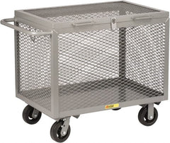 Little Giant - 2,000 Lb Capacity, 4-Sided Steel Box Truck - 53-1/2" Long x 30" Wide x 33-1/2" High, 6" Diam Mold-On Rubber Wheels - Exact Tooling