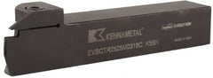 Kennametal - 16mm Max Depth, 3mm to 3mm Width, External Right Hand Indexable Grooving/Cutoff Toolholder - Exact Tooling