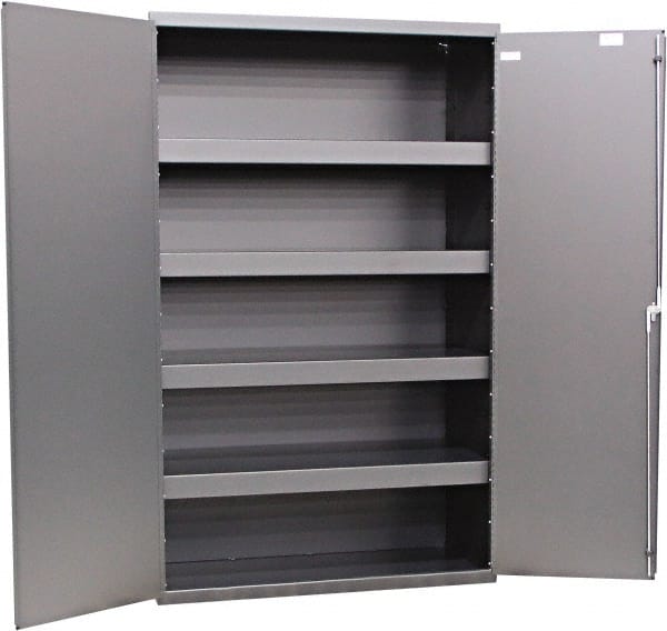 Valley Craft - 4 Shelf Base Storage Cabinet - Steel, 48" Wide x 24" Deep x 84" High, Gray - Exact Tooling