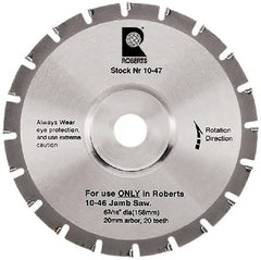 QEP - 6-3/16" Diam, 20mm Arbor Hole Diam, 20 Tooth Wet & Dry Cut Saw Blade - Tungsten Carbide-Tipped, Crosscut Action, Standard Round Arbor - Exact Tooling