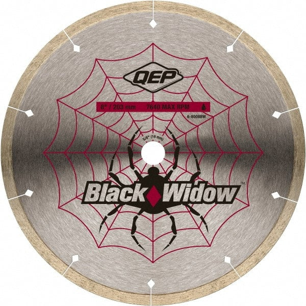 QEP - 8" Diam, 5/8" Arbor Hole Diam, Wet & Dry Cut Saw Blade - Diamond-Tipped, Smooth Action, Standard Round Arbor - Exact Tooling