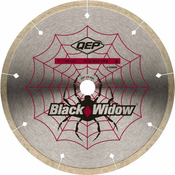 QEP - 7" Diam, 5/8" Arbor Hole Diam, Wet & Dry Cut Saw Blade - Diamond-Tipped, Smooth Action, Standard Round Arbor - Exact Tooling