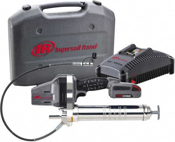 Ingersoll-Rand - 6,250 Max psi, Flexible Battery-Operated Grease Gun - 14 oz (Cartridge) Capacity, Includes Battery & Battery Charger - Exact Tooling